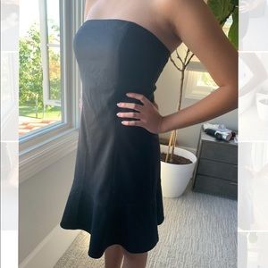Black strapless Theory dress